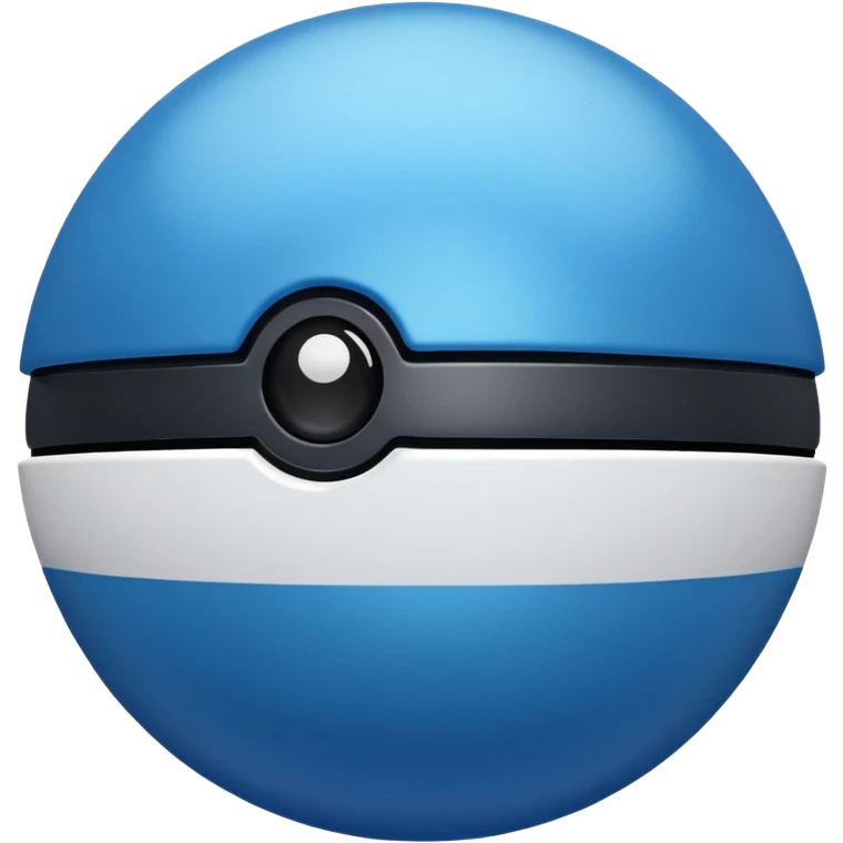 blue pokeball emoji, top half is a more saturated blue, bottom half is white, black stripe, with a metallic sheen emoji