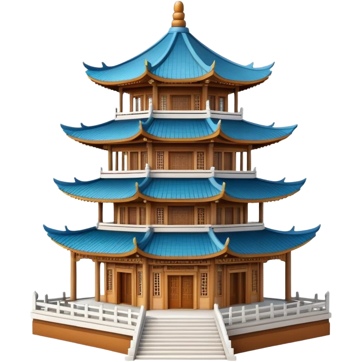 Chinese pagoda building isolated emoji