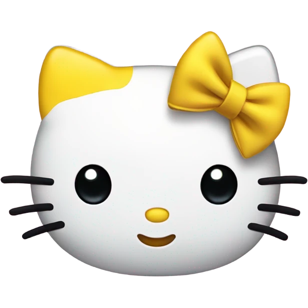 Hello kitty head wearing a yellow bow emoji