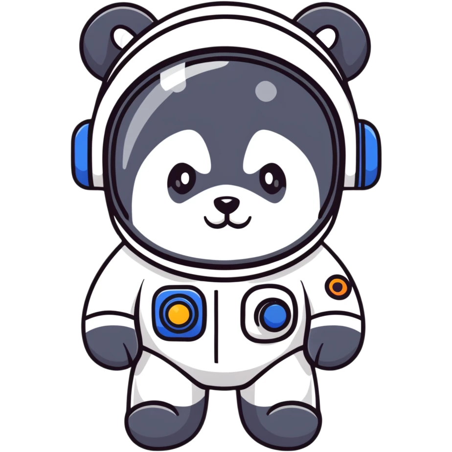 cute panda cosmonaut emoji