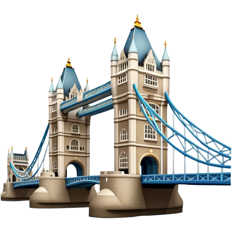 Cinematic Realistic Tower Bridge Landmark Emoji, depicted with iconic Victorian architecture spanning the River Thames, rendered with lifelike textures and dramatic natural lighting that captures its majestic presence. emoji