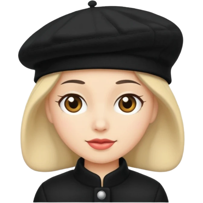 black winter beret emoji