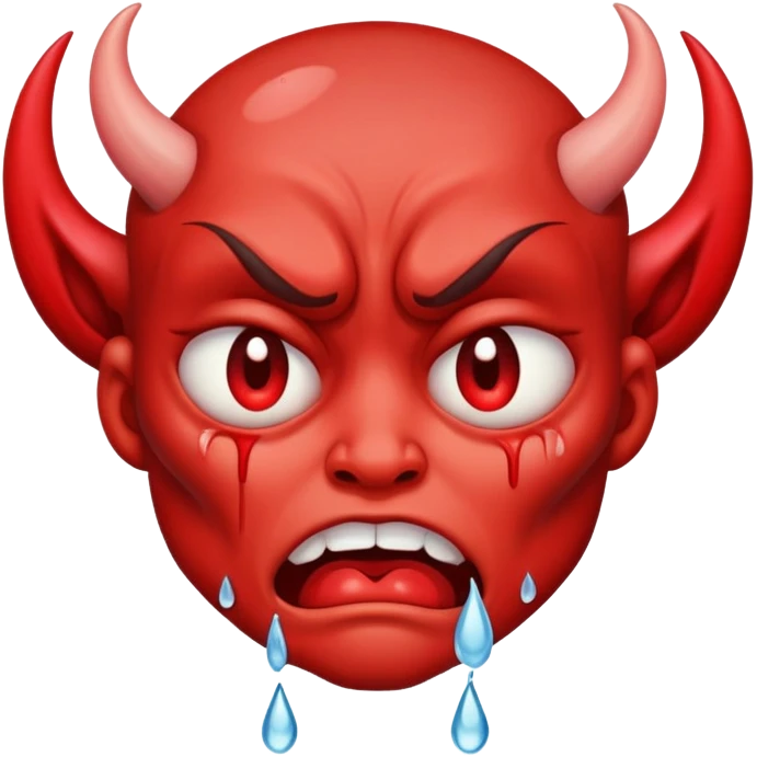 crying demon with tears emoji