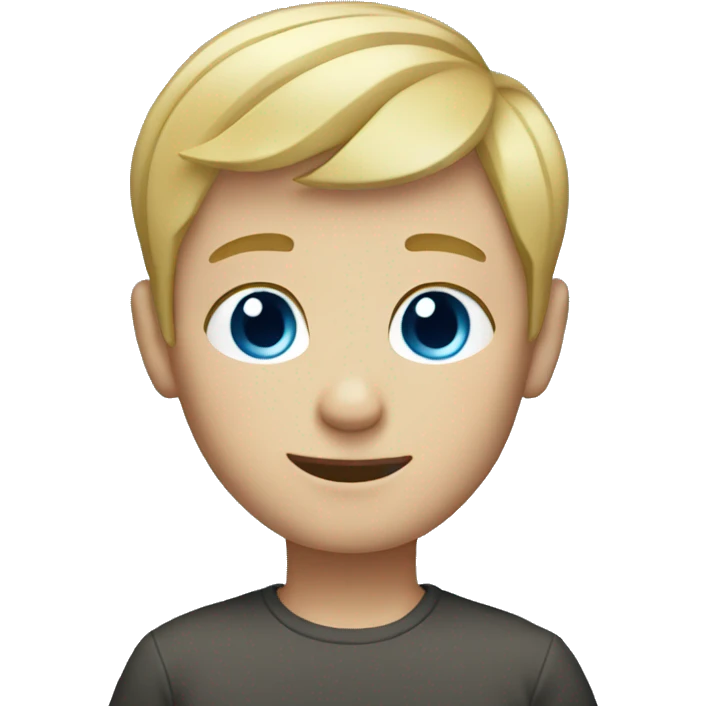 Boy with short blonde hair and blue eyes  emoji