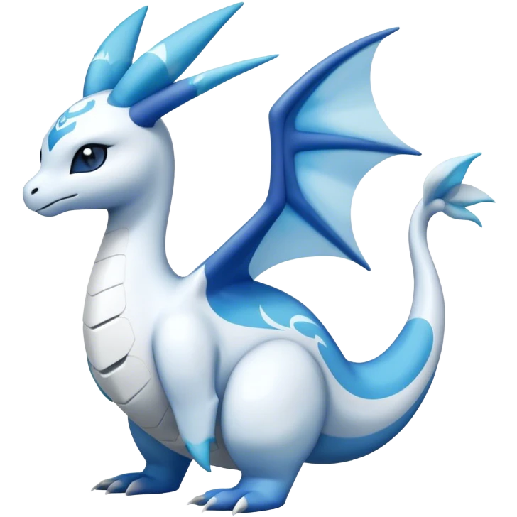lugia-dragonair-Glaceon-hybrid, full body emoji