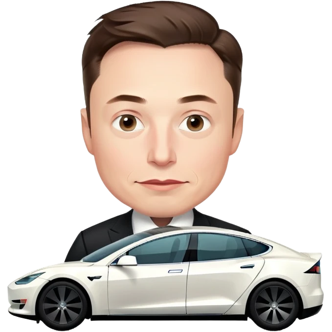 Elon musk with a tesla emoji
