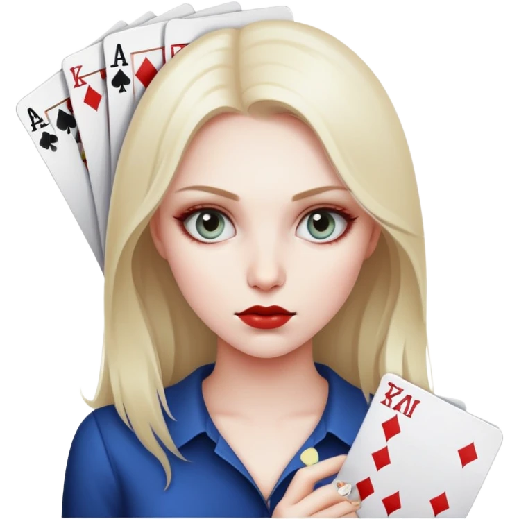 girl with pokerface emoji