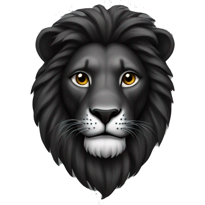 black lion with a white t shirt emoji