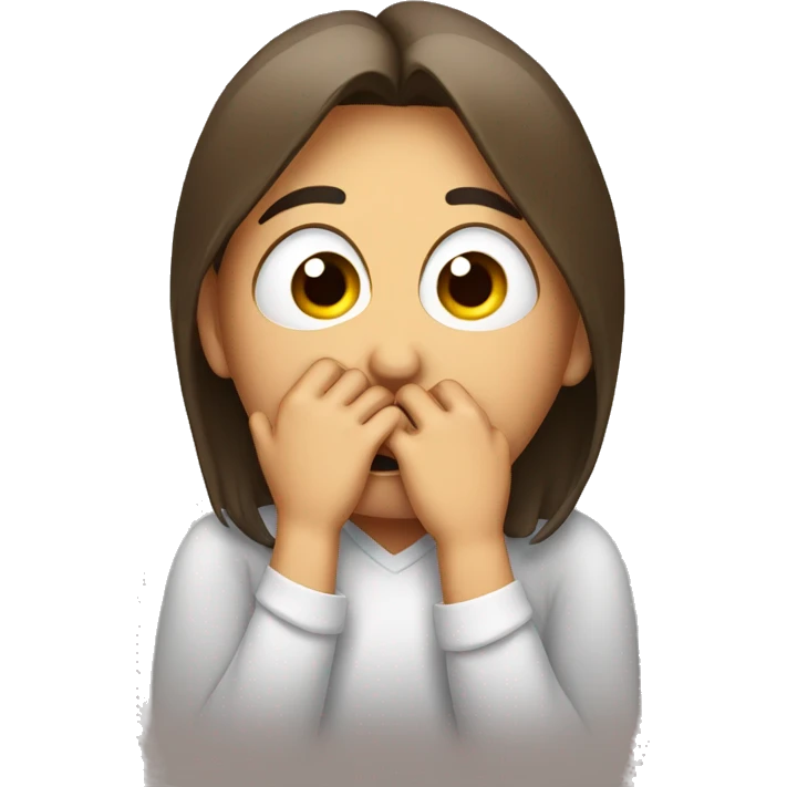 Embarrassed covering mouth  emoji
