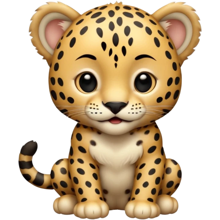 A high-resolution photo-realistic digital illustration of a baby jaguar, chest upward A high-resolution, photo-realistic digital illustration of a majestic jaguar emoji