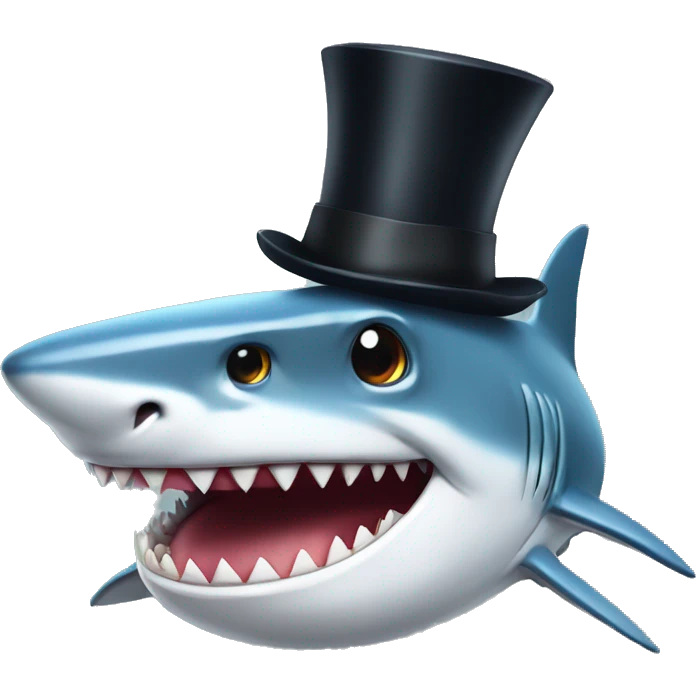 Shark with a top hat emoji