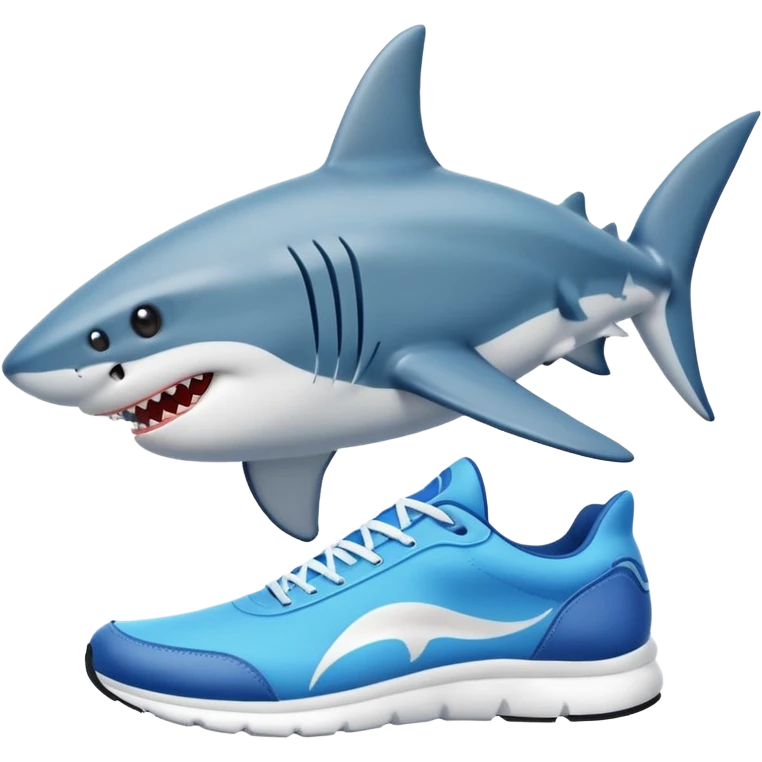 running shoe fitness emoji with shark emoji