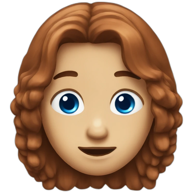 Chestnut with blue eyes long hair emoji