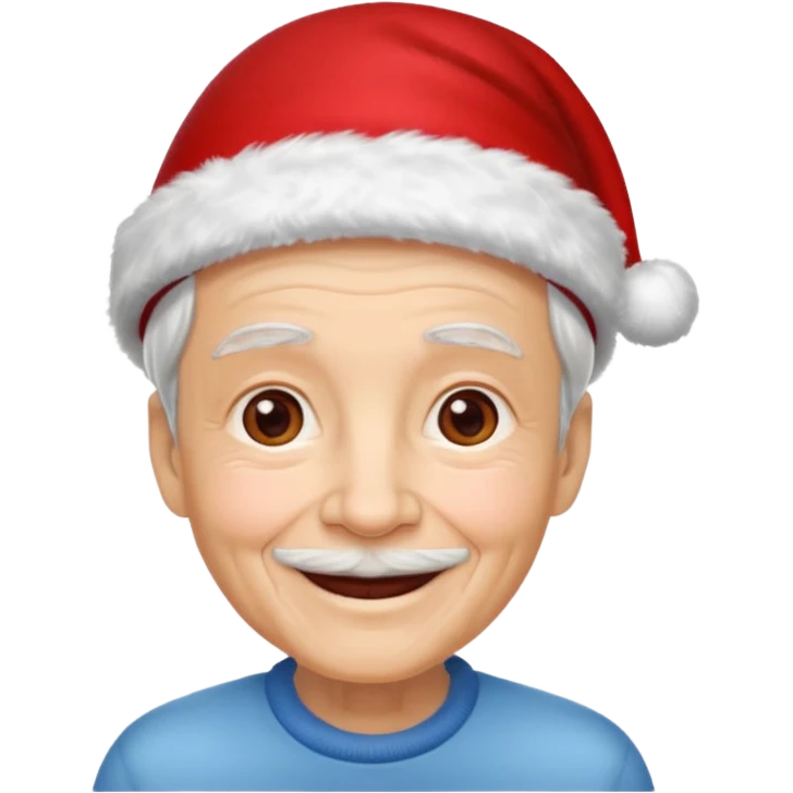 elderly with red xmas hat emoji