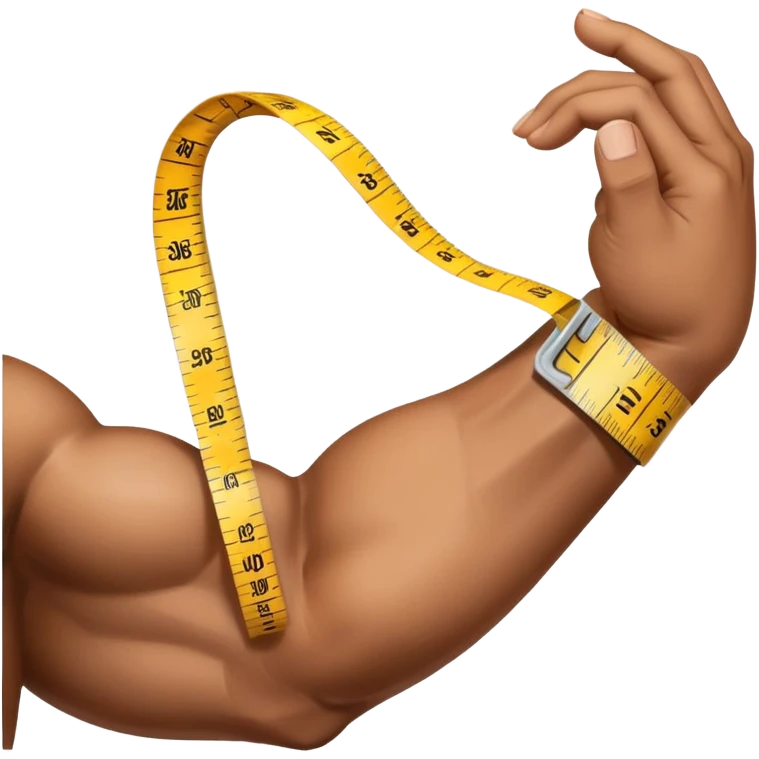 measuring tape around hand biceps  emoji