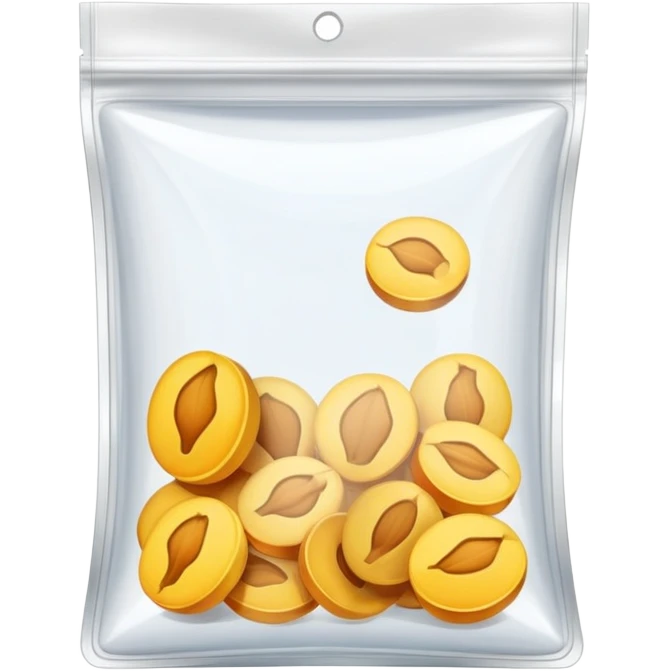 transparent ziplock bag, slightly open emoji