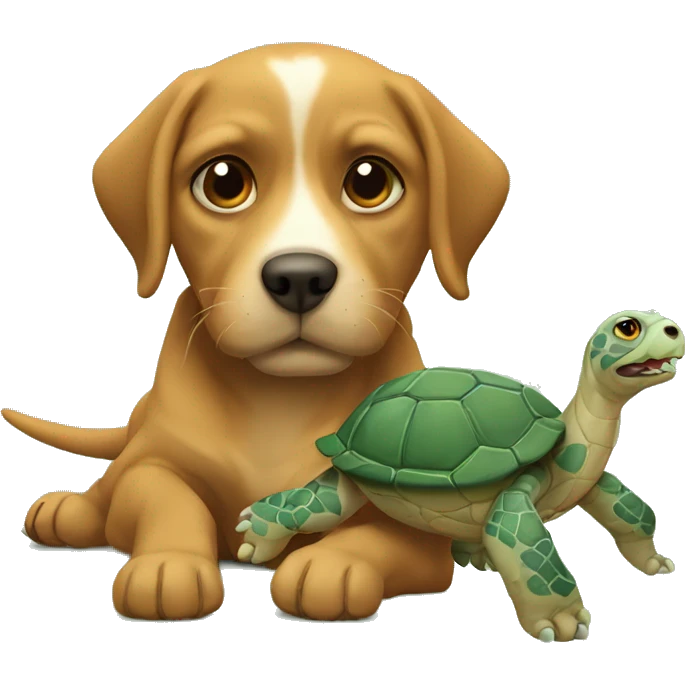 Perro con una tortuga  emoji