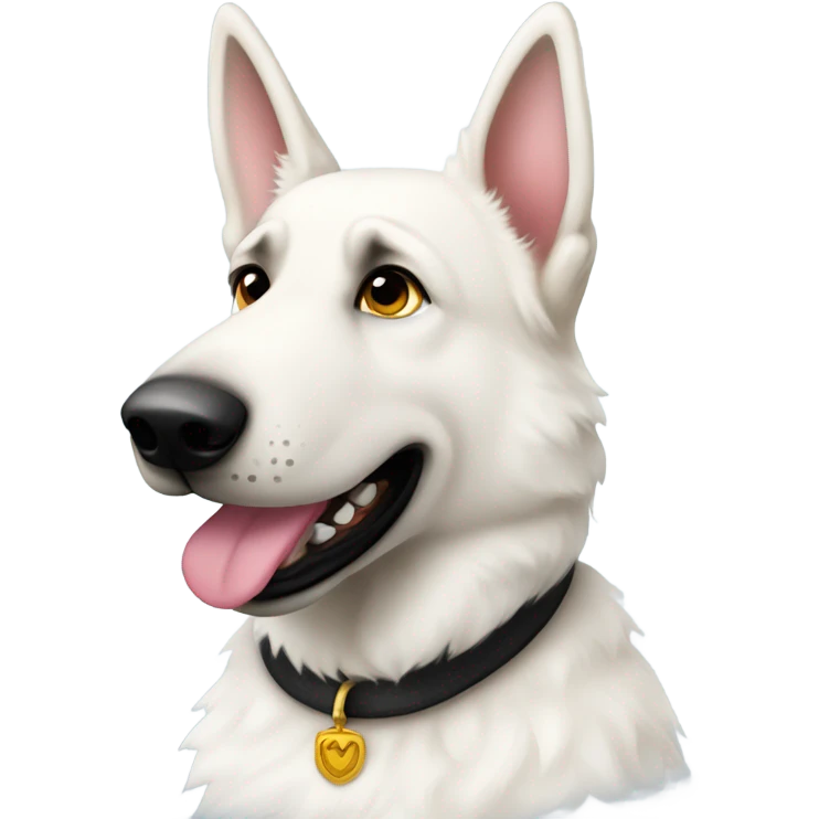 White German shepherd with a ྀིྀི emoji