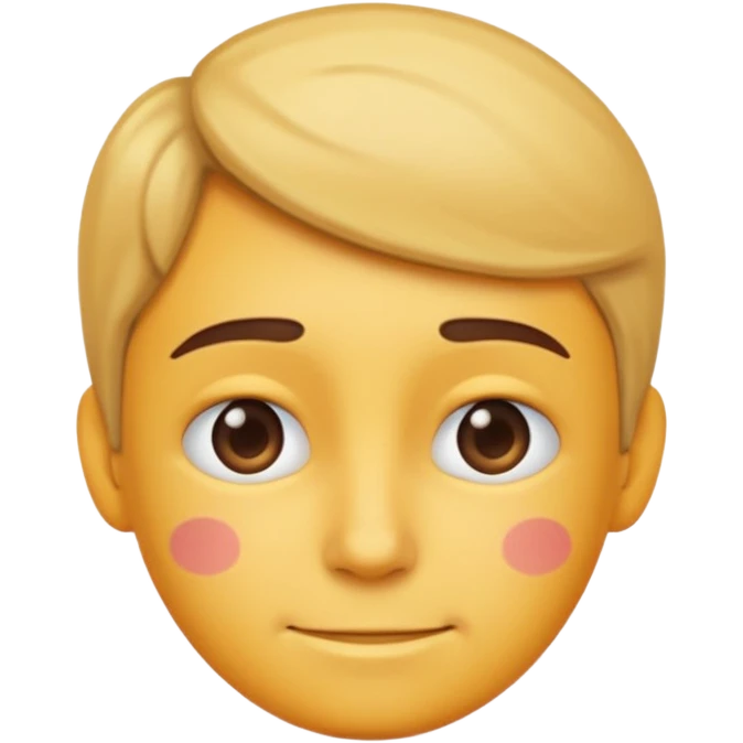 mix of these two 🥺☺️ but make it classic emoji not woman or man face and without hearts and a little bit sad but still smile emoji