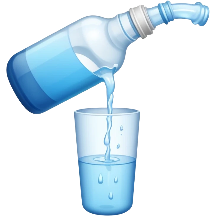 bottle of water pouring out --no glas emoji