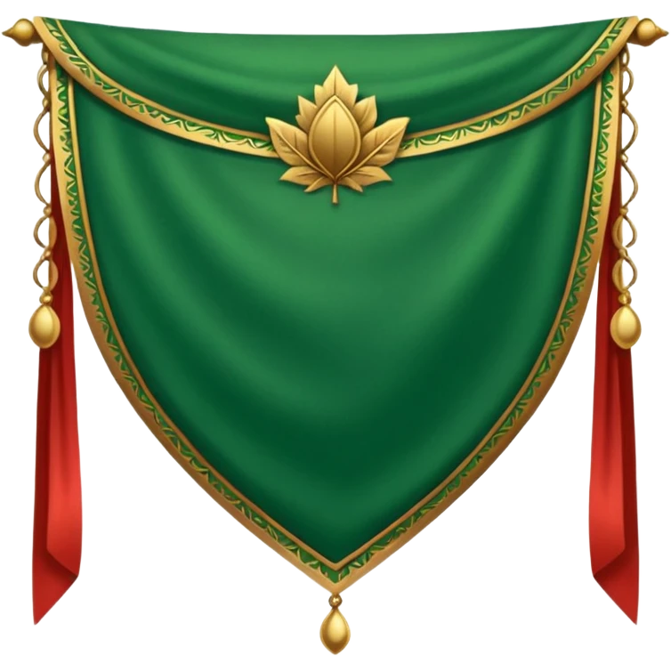 Leaf Banner — green cloth + bronze edge, Royal Banner. emoji