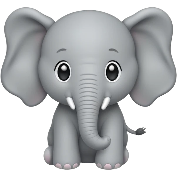 Chibi style Plush elephant emoji