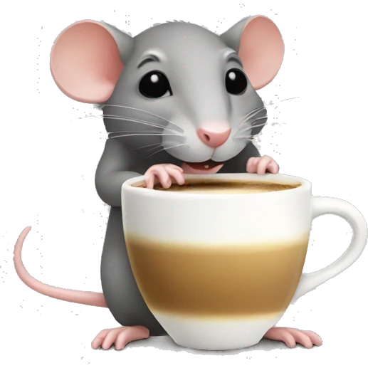 rat drinking latte emoji