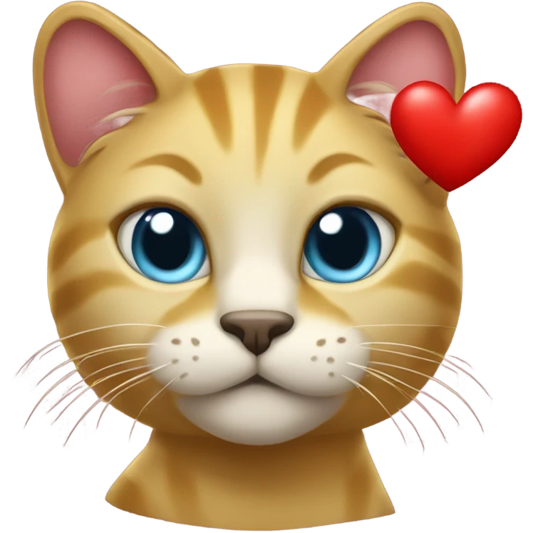 golden cat carry a red heart emoji