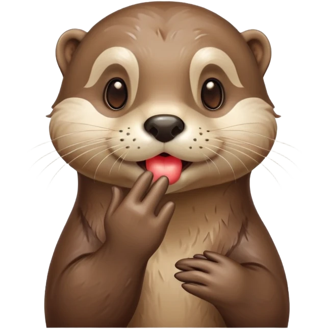 Otter blowing a kiss emoji