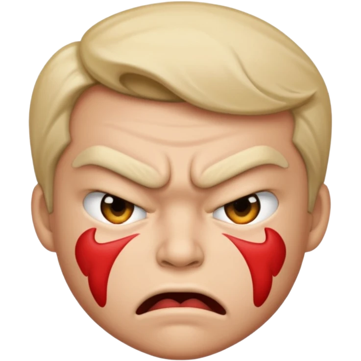 Kiss with angry face emoji