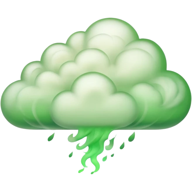 rising cloud of green smoke after explosion emoji