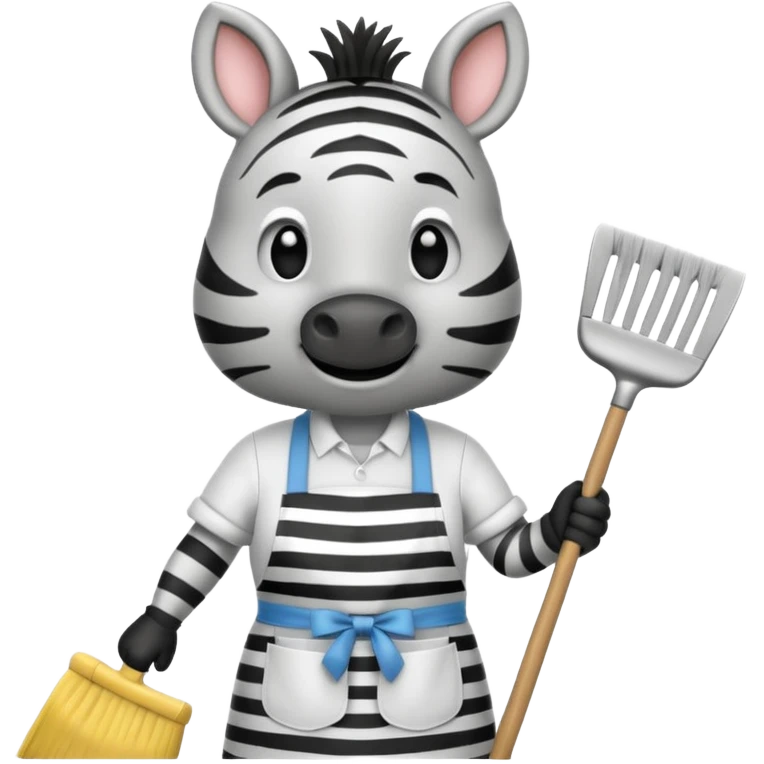 zebra is cleaning the house emoji