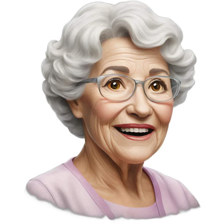 3d hyper realistic senior woman painting with water colours emoji