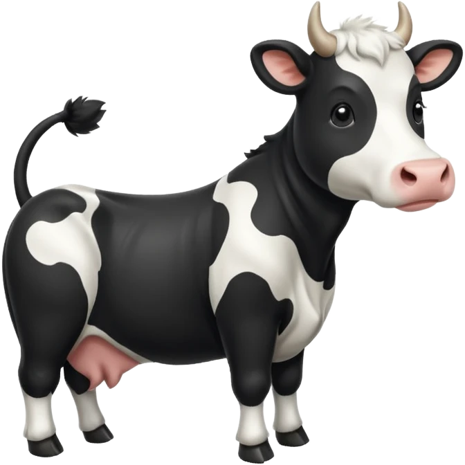 white and black cow tail emoji