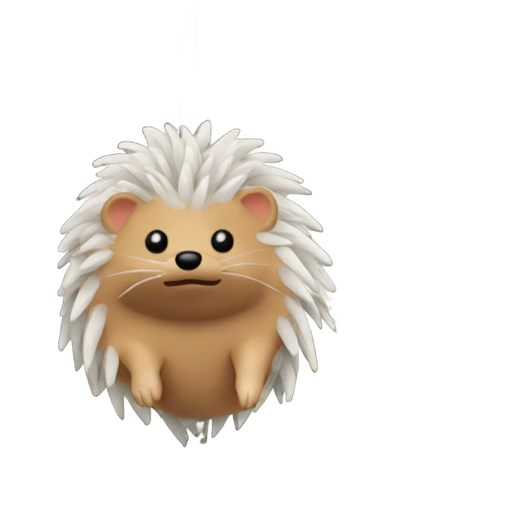 Hedgehog ornament hanging on a Christmas tree emoji