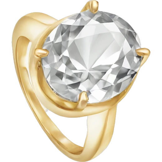 Oval diamond ring with gold band emoji