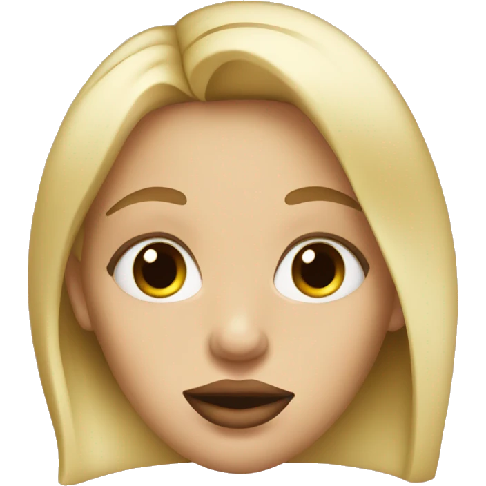 blonde girl with big lips emoji