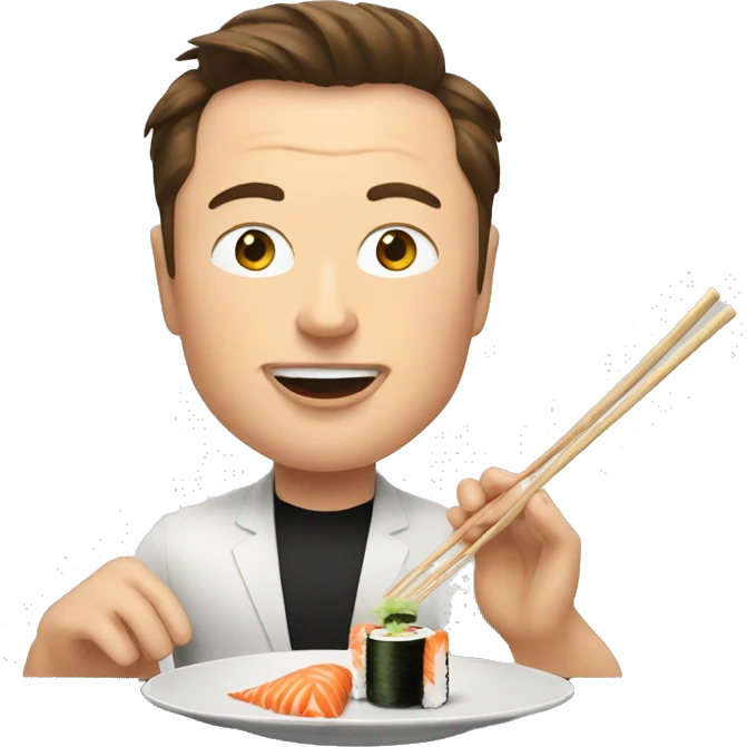 elon musk eating sushi emoji