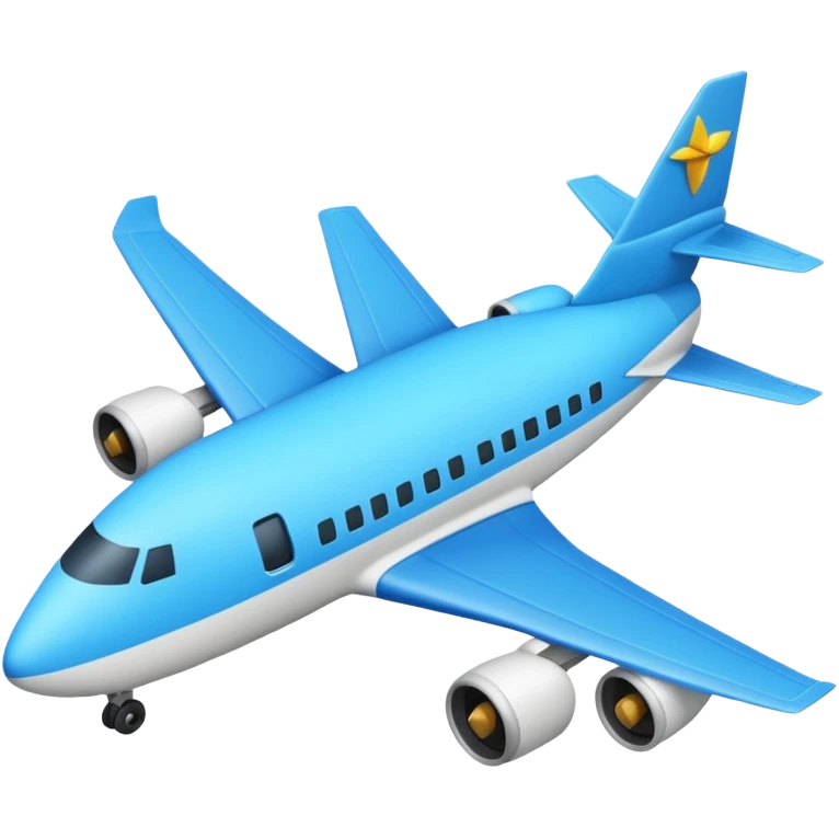 Créame un emoji que sea el contorno de un triángulo y adentro un avión azul  emoji