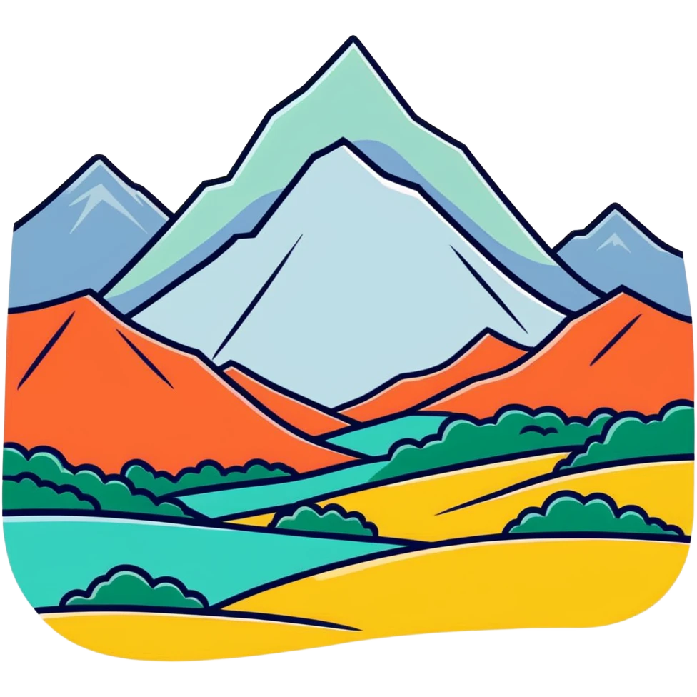 cool graphic t-shirt design with mountain landscape emoji