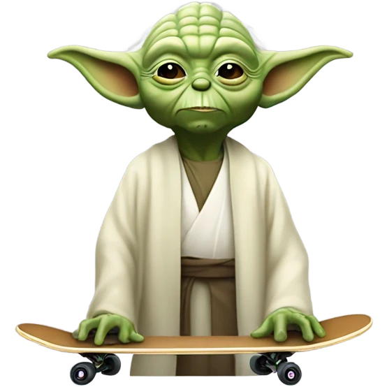 Maitre yoda qui fais du skateboard simplifier emoji