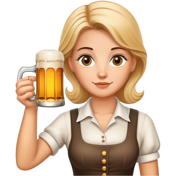 German waitress holding a stein of beer in the hands  emoji