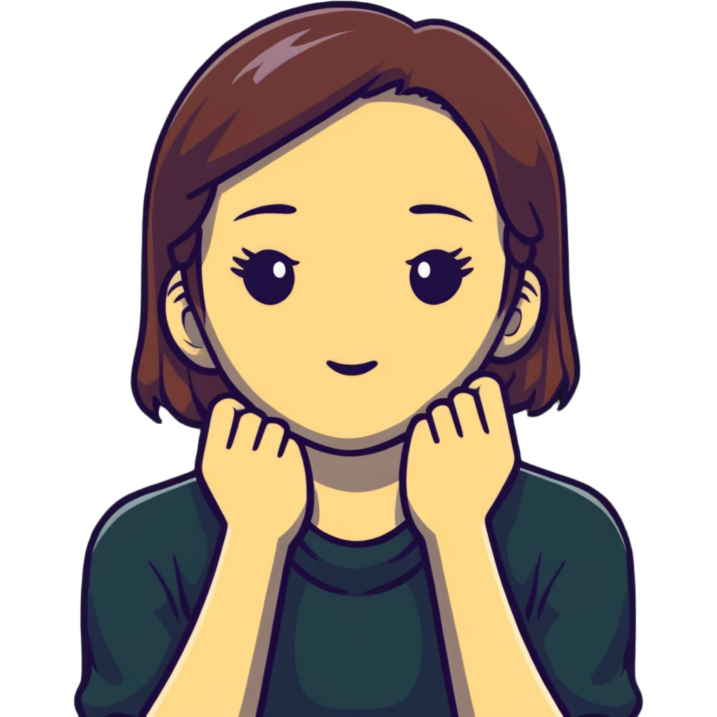 Girl with hands on neck emoji