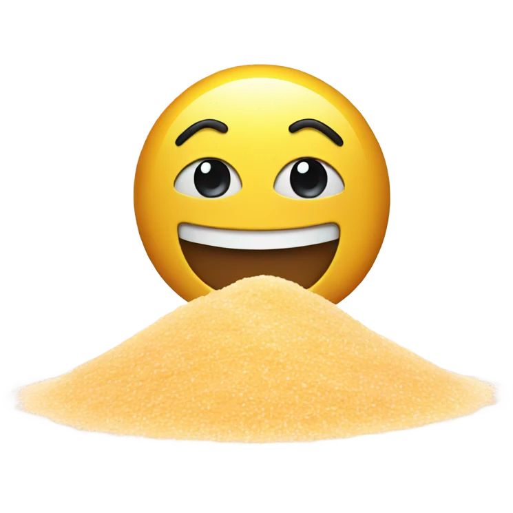 happy emoji with pile of salt emoji