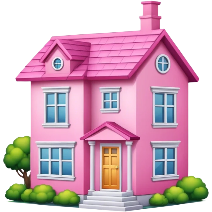 pink house emoji