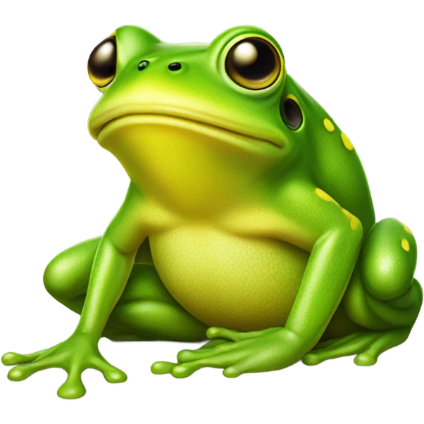 Frog eating a lemon emoji