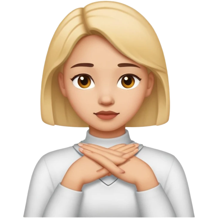 Girl with hands crossed on neck emoji