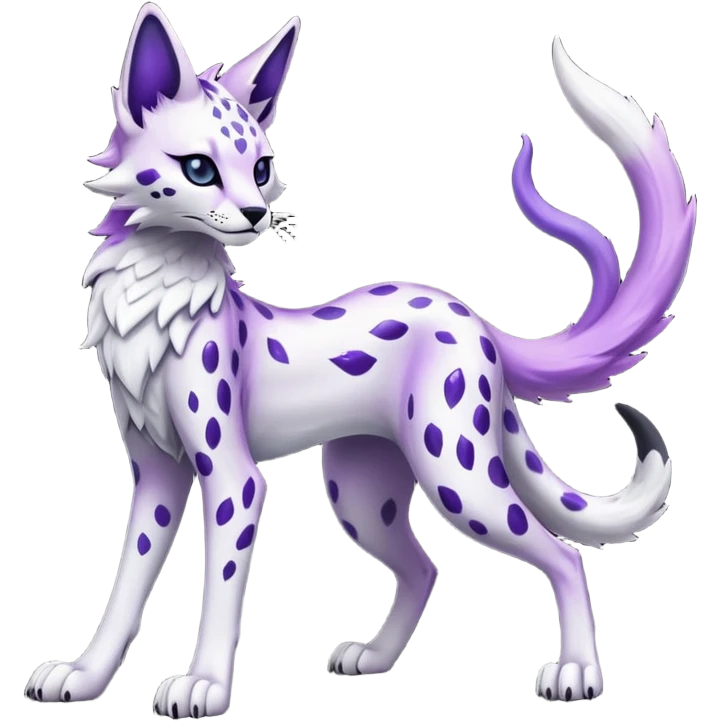 Epic Edgy Black White Purple ethereal eldritch Sergal-shiny sparkle starry Serval-Fionbri full body emoji