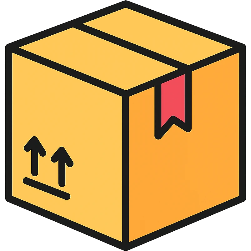 colored icon of a cardboard box representing goods emoji