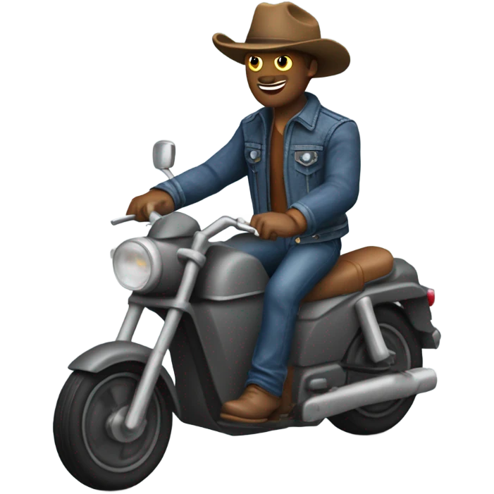 cowboy riding a moped emoji